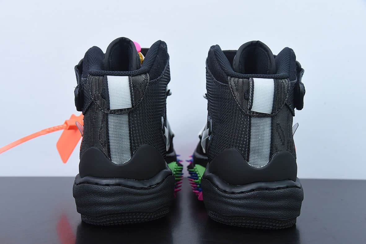 耐克Nike OFF-WHITE X AIR FORCE 1 Mid OW联名黑粉解构中帮休闲板鞋纯原版本 货号:DO6290-001