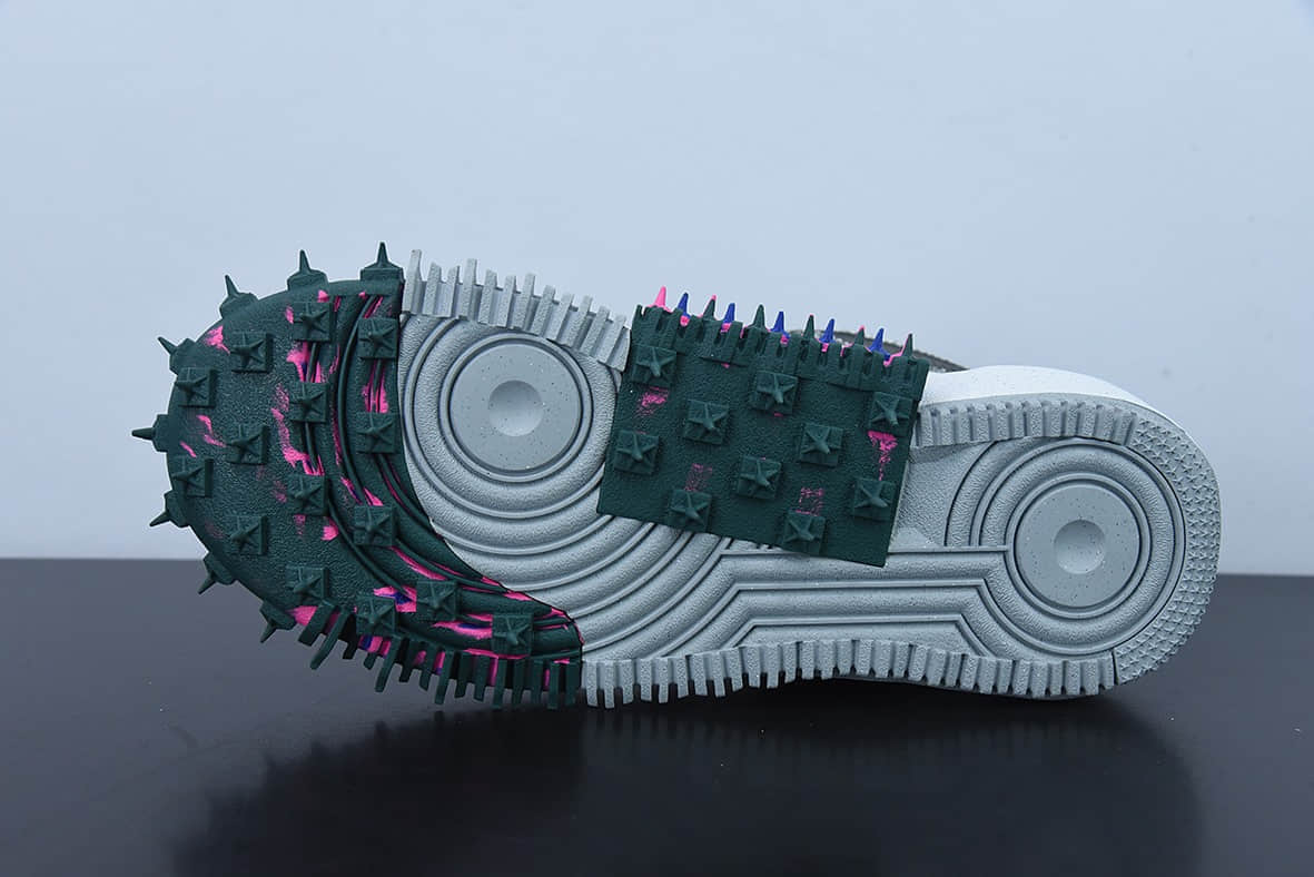 耐克Nike OFF-WHITE X AIR FORCE 1 Mid OW联名白灰解构中帮休闲板鞋纯原版本 货号:DO6290-100