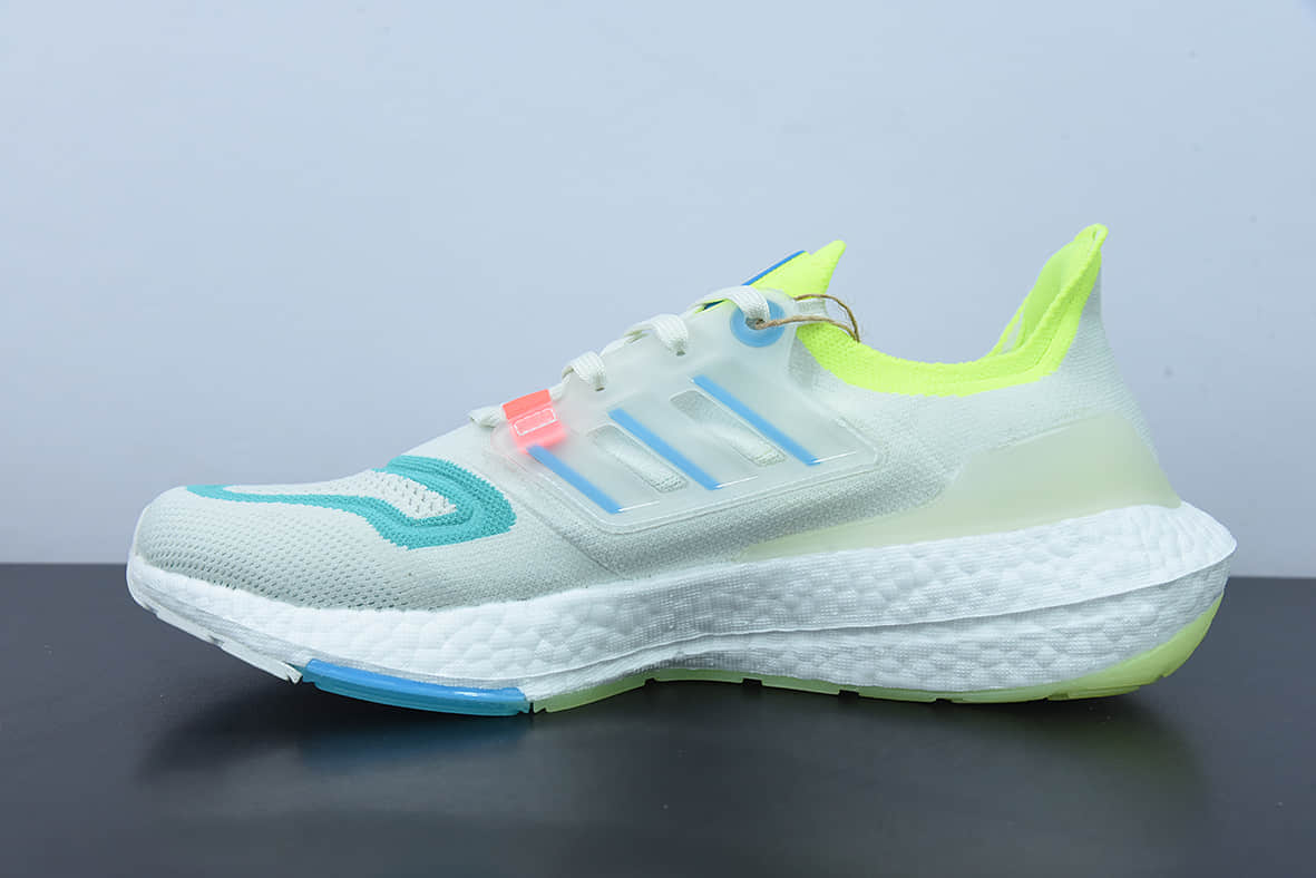 阿迪达斯 Adidas Ultra Boost 22 Made With Nature 新款白蓝黄8.0厚底爆米花跑鞋纯原版本 货号:GY8674