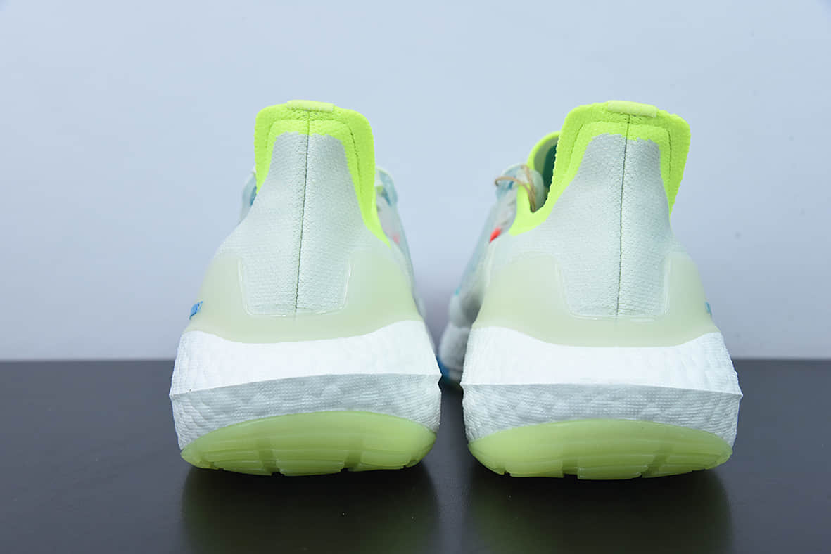阿迪达斯 Adidas Ultra Boost 22 Made With Nature 新款白蓝黄8.0厚底爆米花跑鞋纯原版本 货号:GY8674