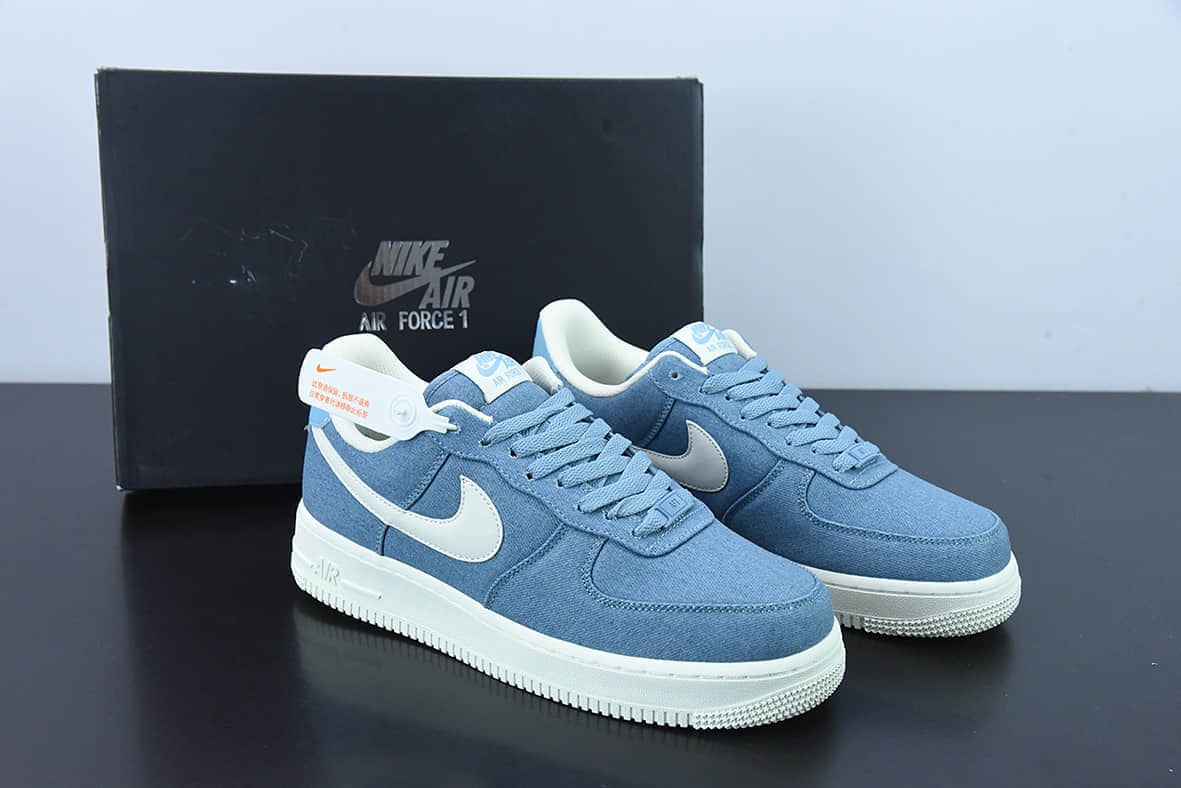 耐克Nike Air Force 1 Low PRMDenim Paisley牛仔浅蓝白空军一号经典低帮休闲板鞋纯原版本 货号:DG2296-004