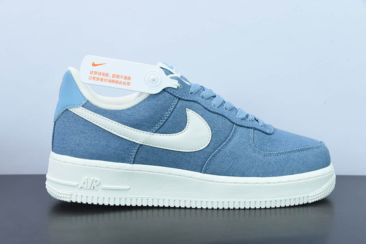 耐克Nike Air Force 1 Low PRMDenim Paisley牛仔浅蓝白空军一号经典低帮休闲板鞋纯原版本 货号:DG2296-004