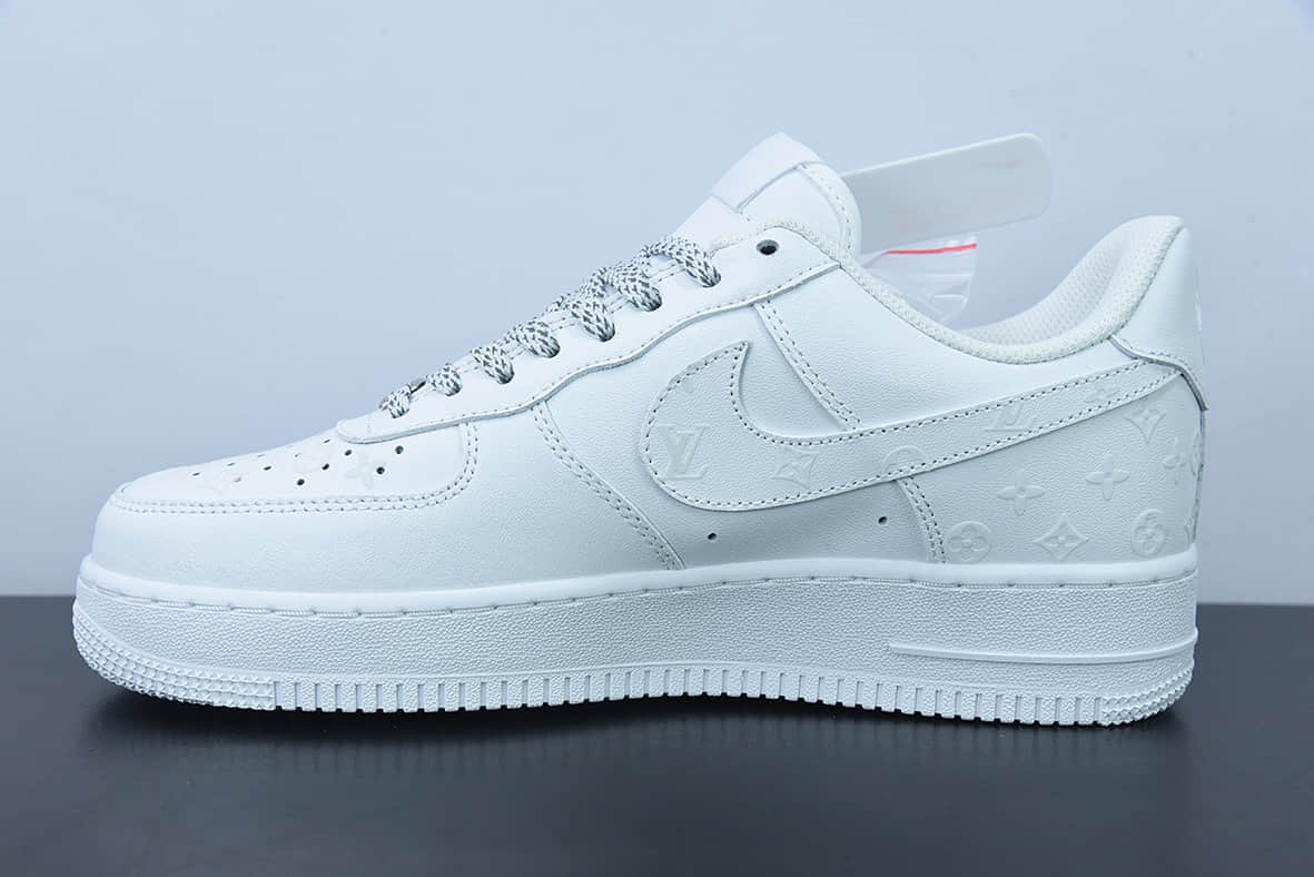 耐克Nike Air Force 1'07 Low LV联名款纯白印花空军一号3M反光低帮休闲板鞋纯原版本 货号:315122-118
