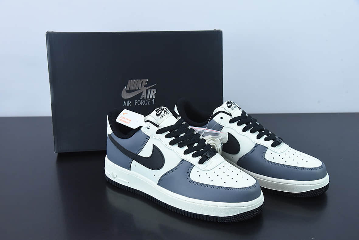 耐克Nike Air Force 1 Low '07 “米白碳灰黑”低帮空军一号休闲板鞋纯原版本 货号:DD3063-608