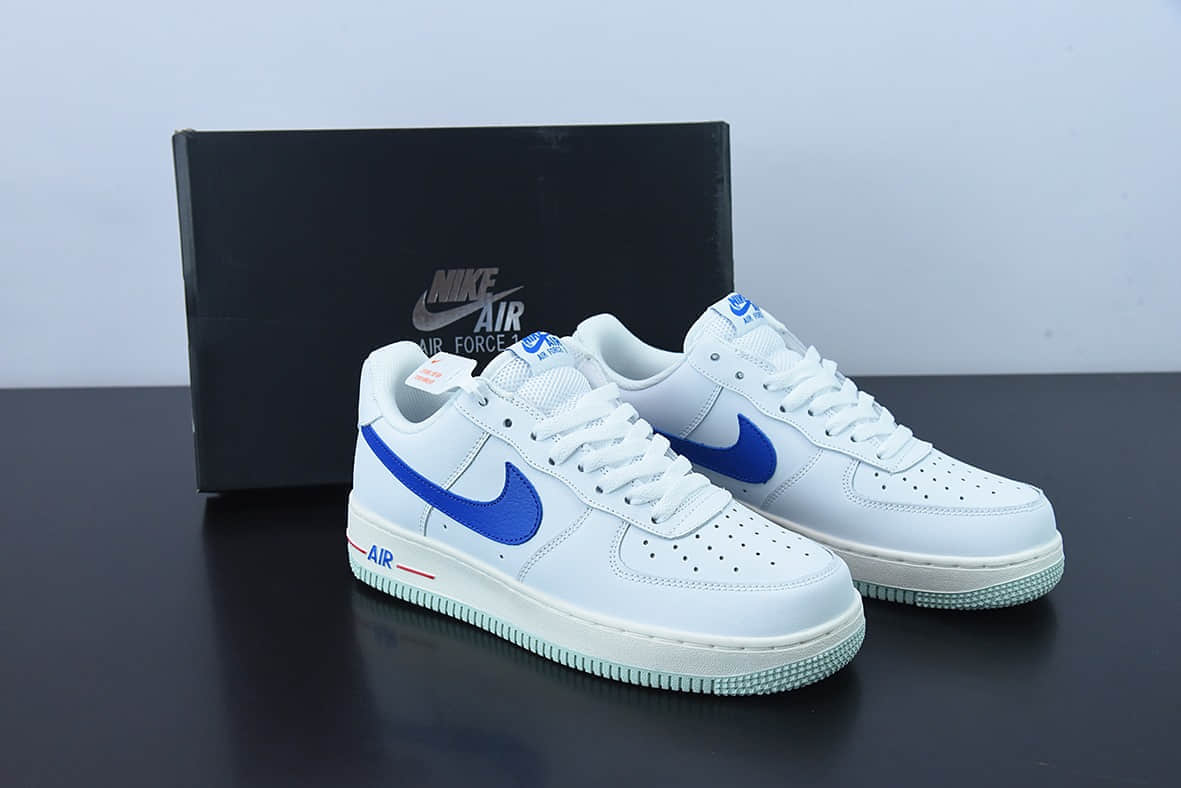 耐克Nike Air Force 1 Low 白蓝红刺绣篮球空军一号低帮运动休闲板鞋纯原版本 货号:DX2660-100