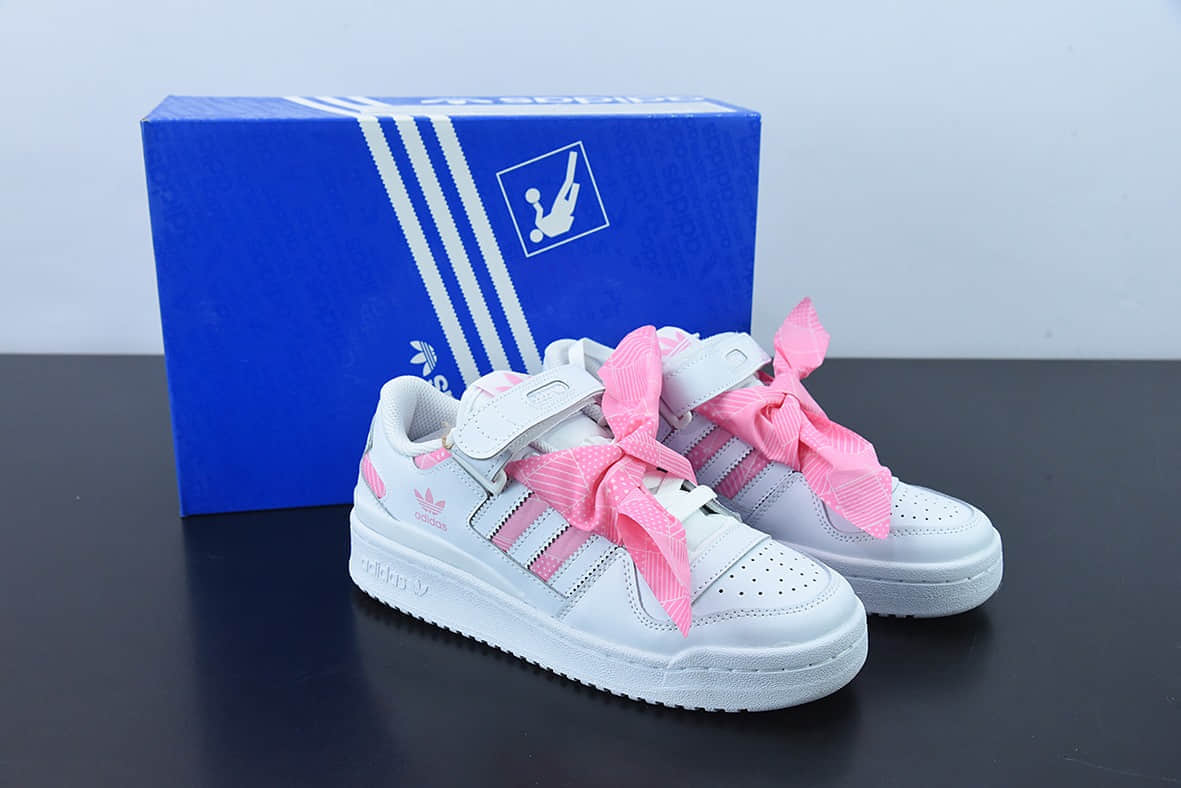 阿迪达斯Adidas Originals Forum 84 Low白粉夏日丝带毕业季巨献低帮复古休闲板鞋纯原版本 货号:Q47375