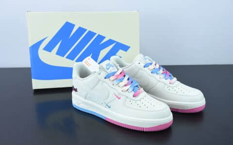 耐克Nike Air Force 1’07 Low QSSailPinkBlueMiami Heat迈阿密热火队城市限定空军一号低帮休闲板鞋纯原版本 货号:KU0902-112