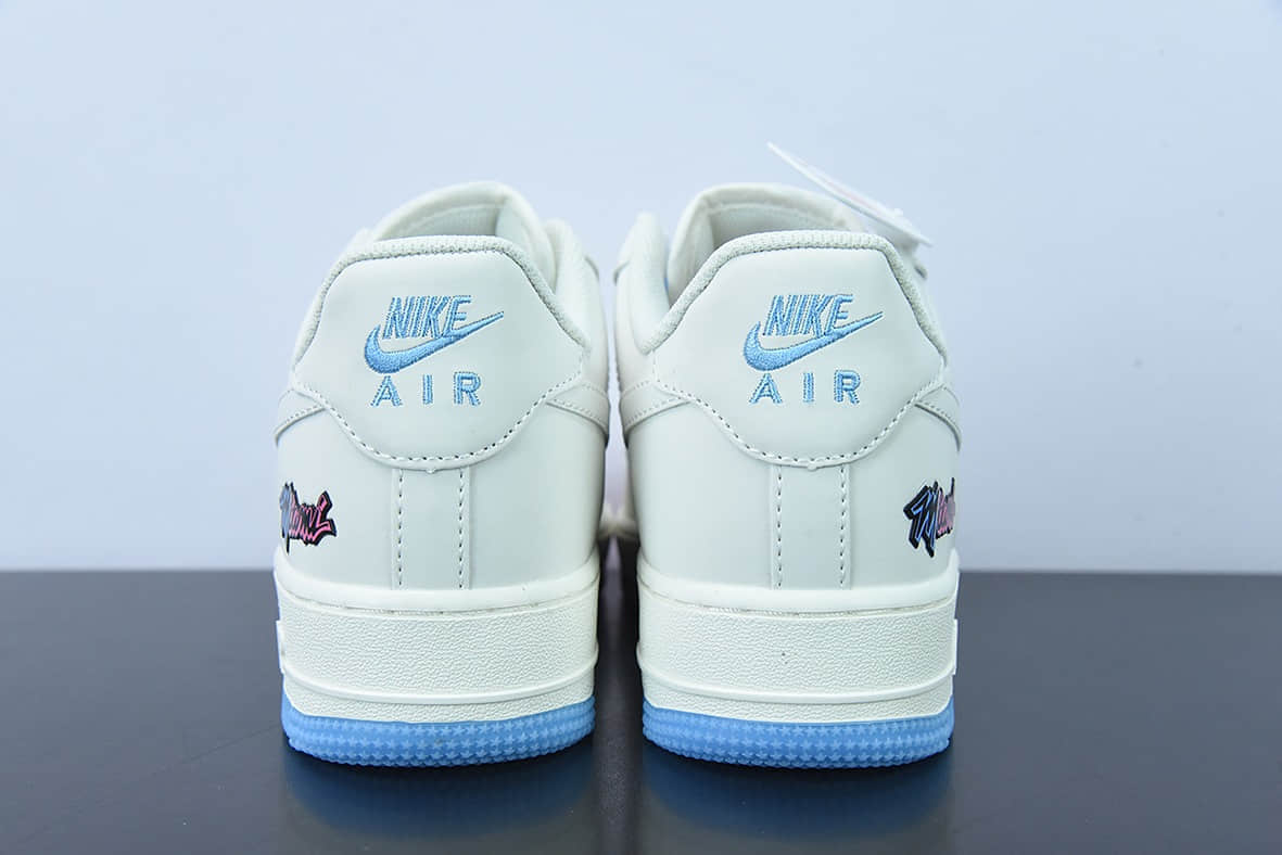 耐克Nike Air Force 1’07 Low QSSailPinkBlueMiami Heat迈阿密热火队城市限定空军一号低帮休闲板鞋纯原版本 货号：KU0902-112