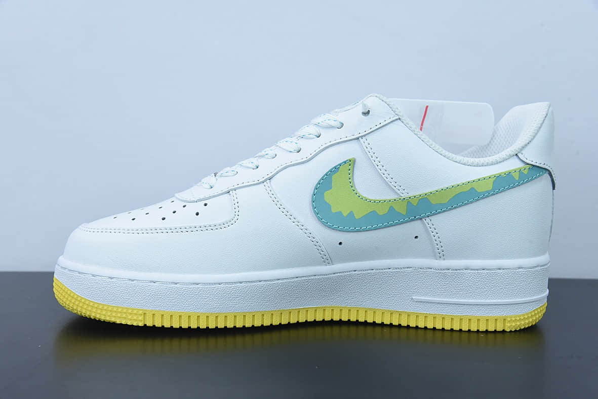 耐克Nike Air Force 1'07 Low 白绿黄空军一号低帮休闲板鞋纯原版本 货号：AF1234-001