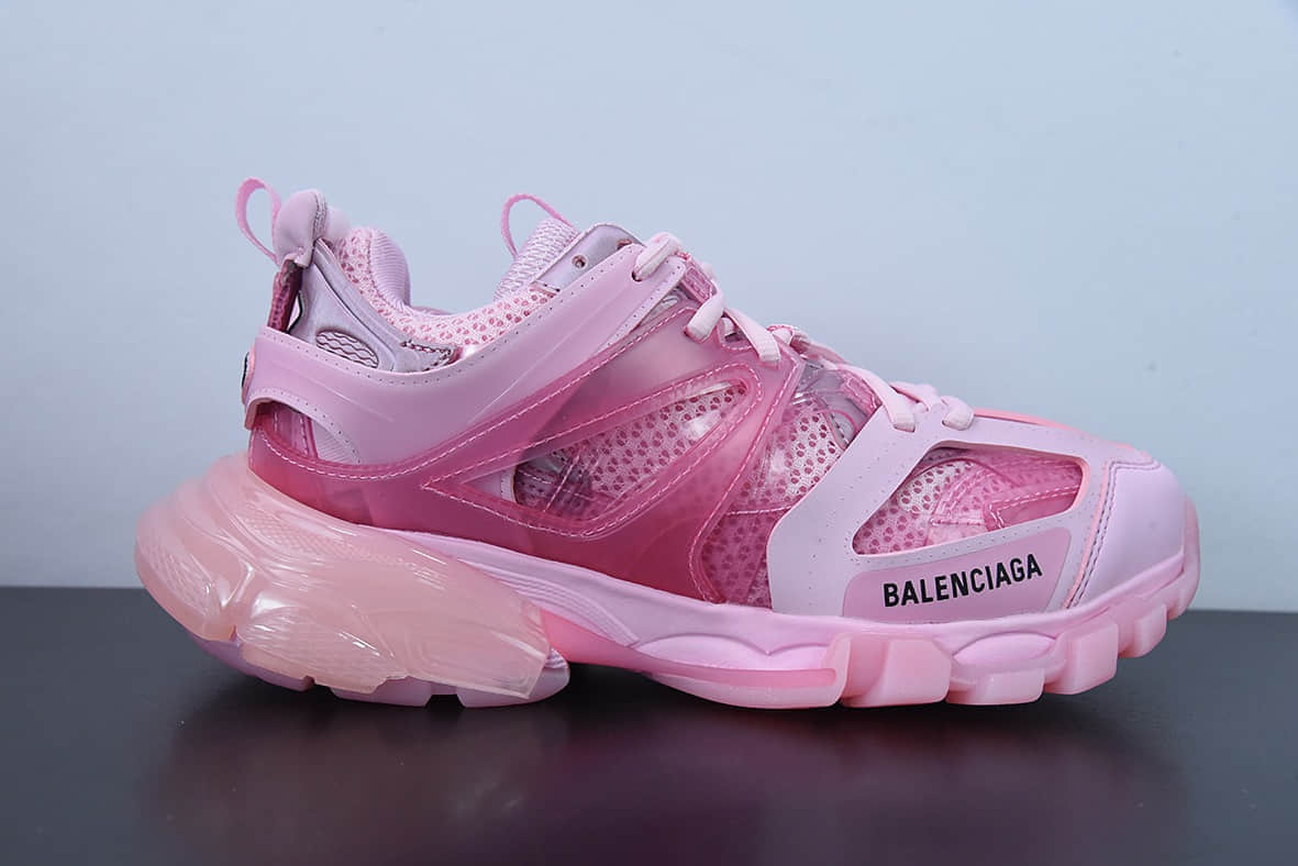 巴黎世家Balenciaga 3.0 巴黎世家粉色透明3.0高帮老爹鞋纯原版本 货号:647741W3BM45000