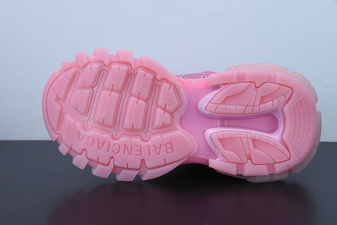 巴黎世家Balenciaga 3.0 巴黎世家粉色透明3.0高帮老爹鞋纯原版本 货号:647741W3BM45000