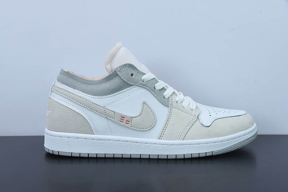 乔丹Air Jordan 1 Low SE Craft White and Phantom 白灰 AJ1乔1低帮休闲板鞋纯原版本 货号：DN1635-100