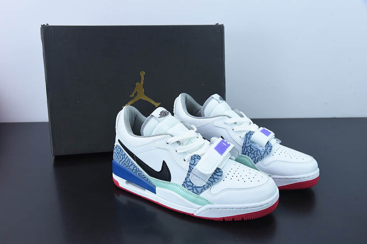 乔丹Air Jordan Legacy AJ312 Low 魔术贴三合一 白紫蓝复活节低帮篮球鞋纯原版本 货号：DV9127-101