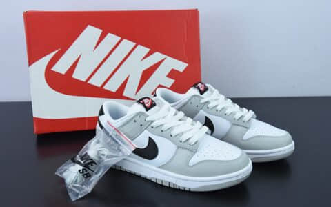 耐克Nike SB Dunk Low 白灰黑钩复古休闲板鞋纯原版本 货号:DR9654-001