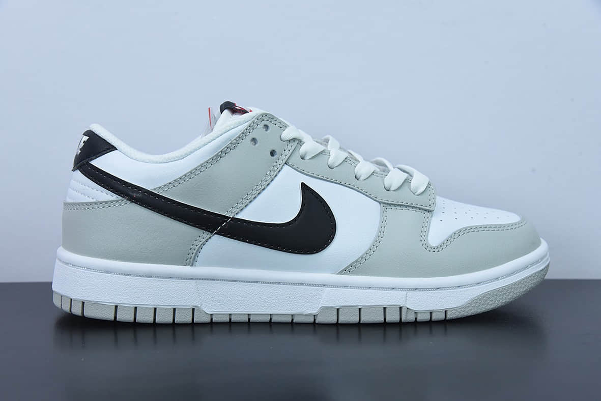 耐克Nike SB Dunk Low 白灰黑钩复古休闲板鞋纯原版本 货号:DR9654-001