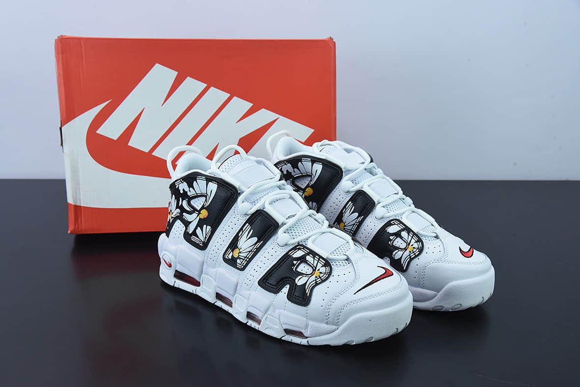 耐克Nike Air More Uptempo 96 QS 黑白小雏菊大AIR皮蓬古复篮球鞋纯原版本 货号:DM8150-100