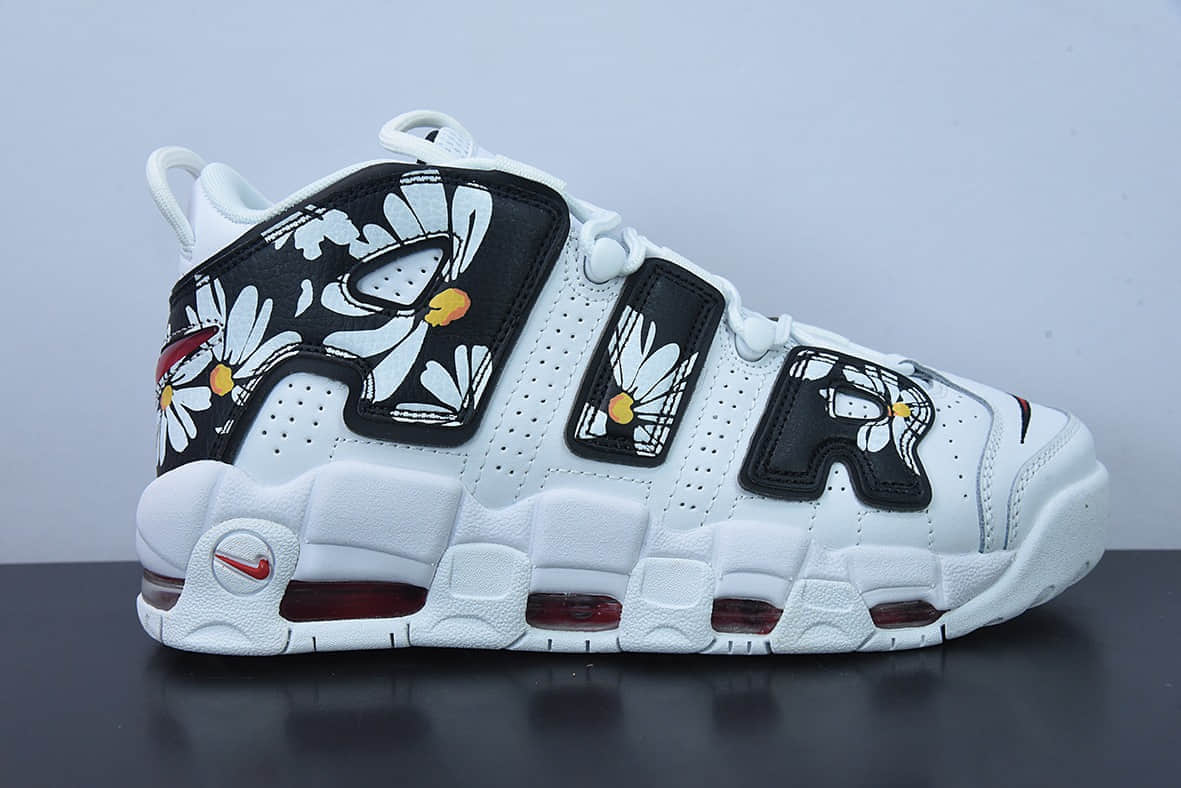 耐克Nike Air More Uptempo 96 QS 黑白小雏菊大AIR皮蓬古复篮球鞋纯原版本 货号:DM8150-100