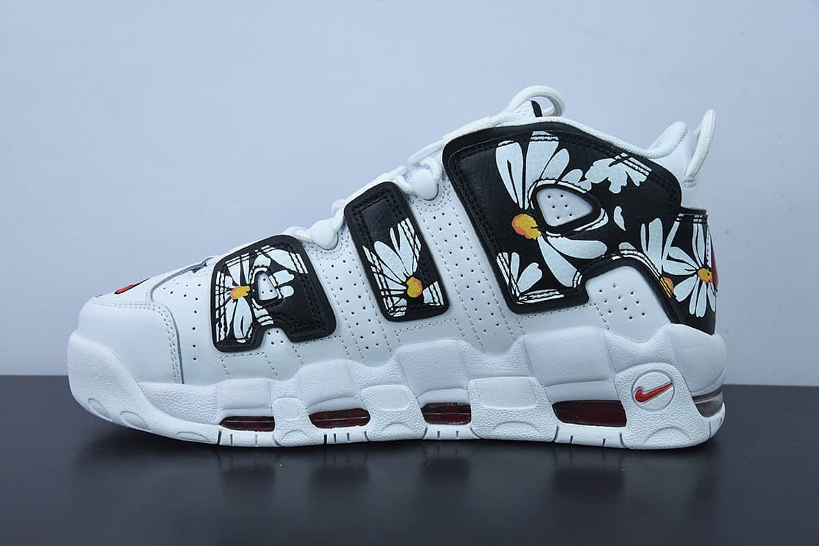 耐克Nike Air More Uptempo 96 QS 黑白小雏菊大AIR皮蓬古复篮球鞋纯原版本 货号:DM8150-100