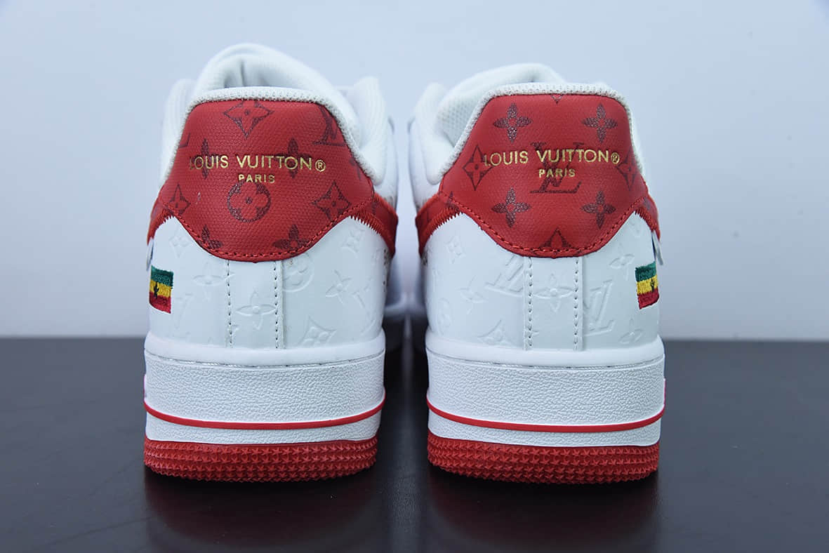 耐克Nike x LV Air Force 1'07 Low LV联名款白红印花空军一号低帮经典百搭休闲运动板鞋纯原版本 货号:LD0212