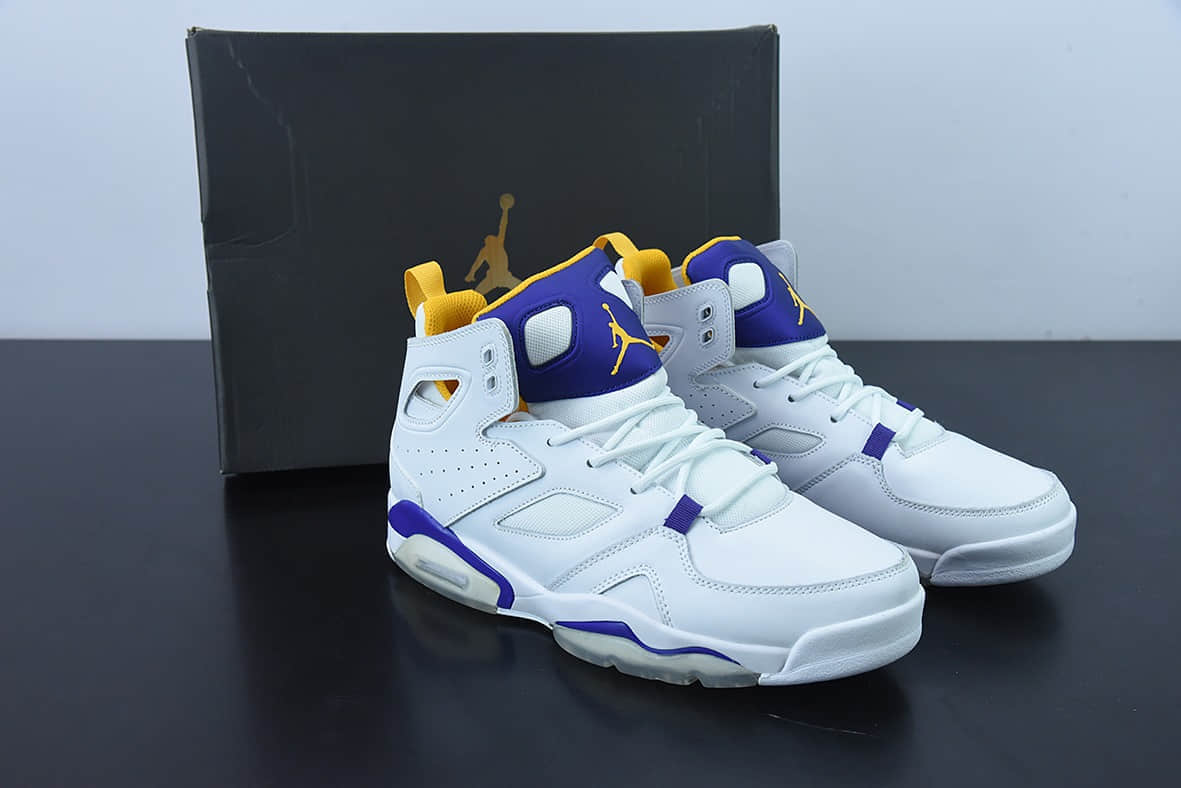 乔丹AIR JORDAN FLTCLB 91白蓝紫男子休闲篮球鞋纯原版本 货号：DC7329-105
