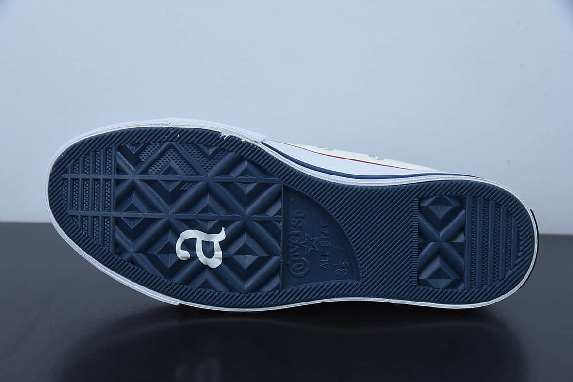 匡威Converse Pglang For x Converse 70s 联名款纯白高帮休闲板鞋纯原版本 货号： A00691C