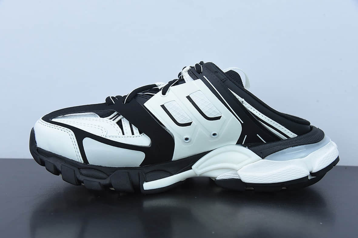 巴黎世家Balenciaga 巴黎世家3.0黑白半拖老爹鞋纯原版本 货号:653813WNB10102