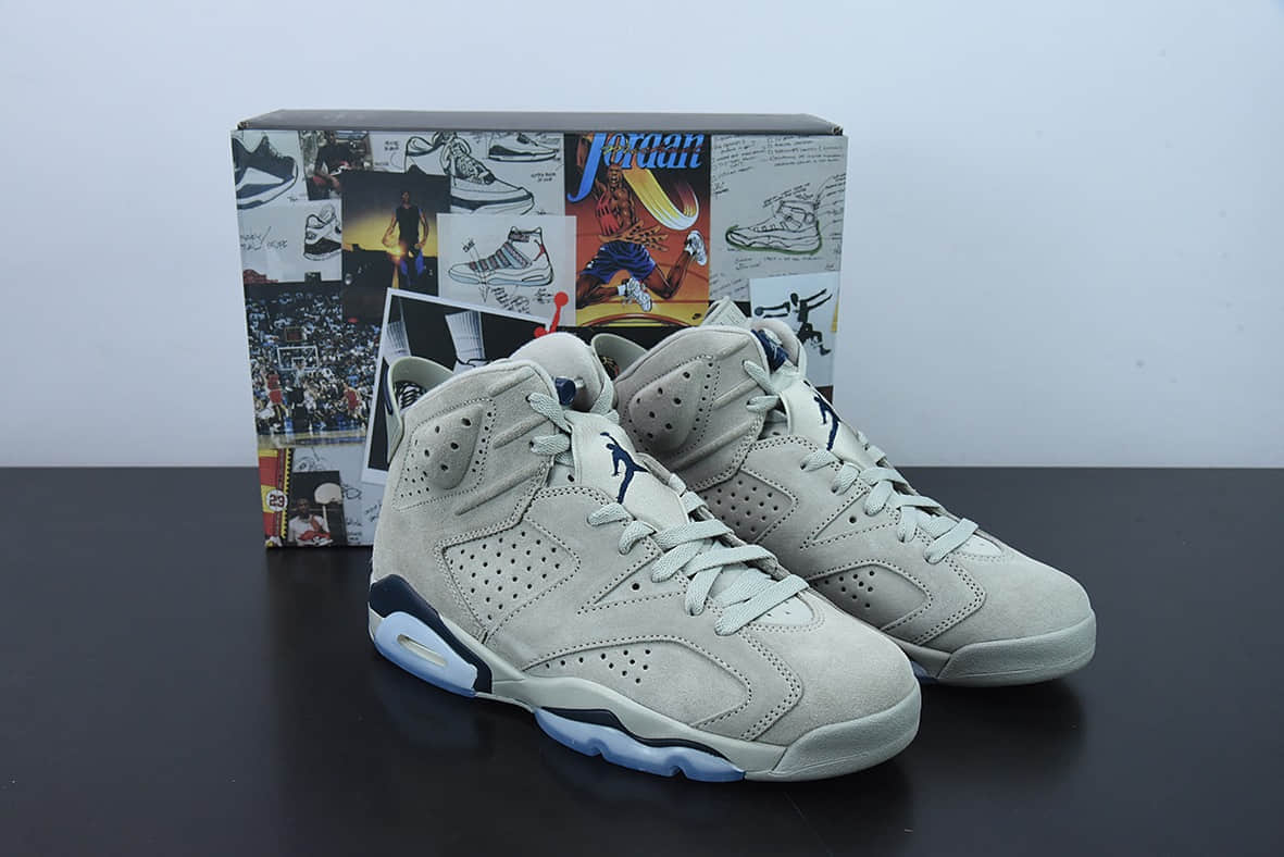 乔丹Air Jordan 6 Retro Georgetown AJ6 乔6乔治城灰蓝高帮篮球鞋纯原版本 货号：CT8529-012