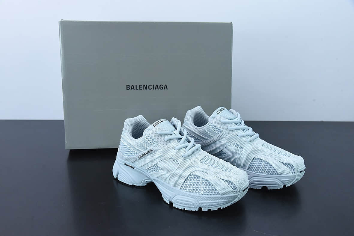 巴黎世家Balenciaga 巴黎世家网面灰色运动鞋纯原版本 货号:679339W2E924901