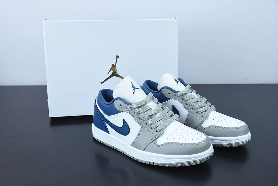 乔丹Air Jordan AJ1 Low AJ1灰蓝低帮复古休闲板鞋纯原版本 货号：DC0774-042
