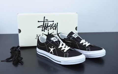 匡威Converse Stussy x Converse Chuck Taylor 斯图西2022全新联名经典黑色一星标低帮休闲板鞋纯原版本 货号:173120C