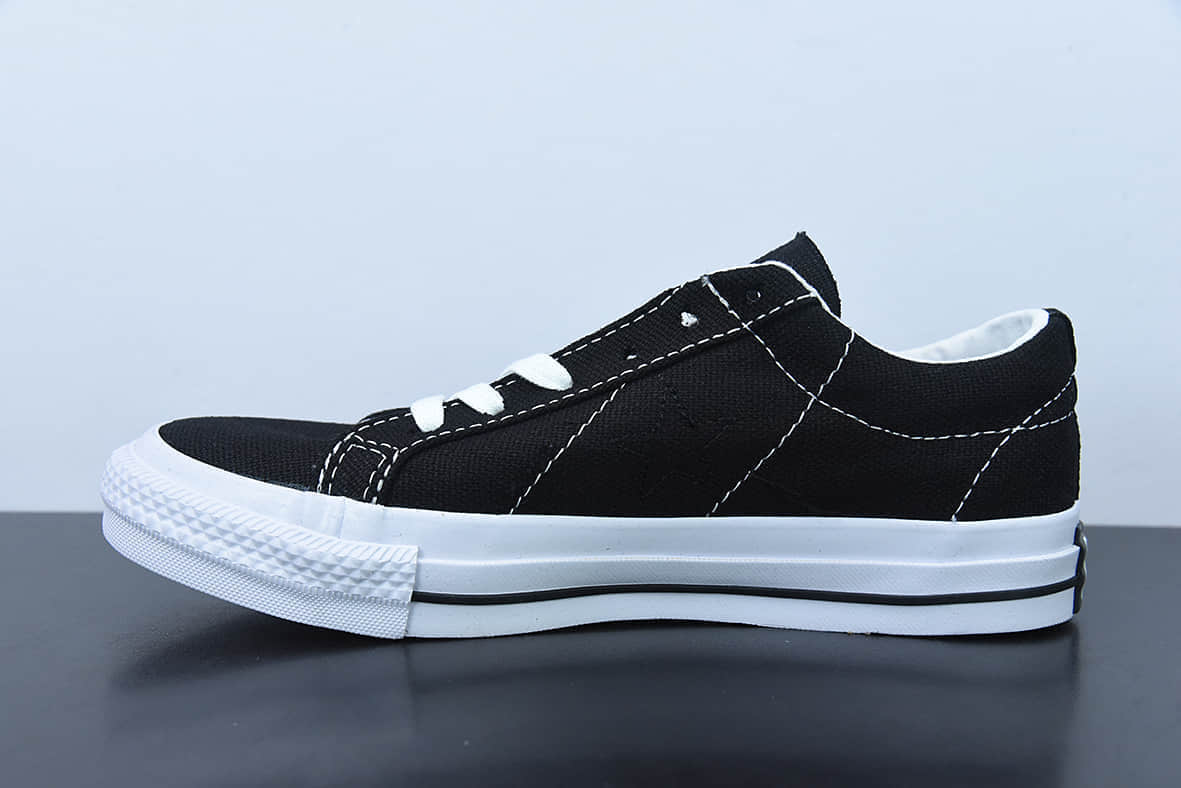 匡威Converse Stussy x Converse Chuck Taylor 斯图西2022全新联名经典黑色一星标低帮休闲板鞋纯原版本 货号:173120C