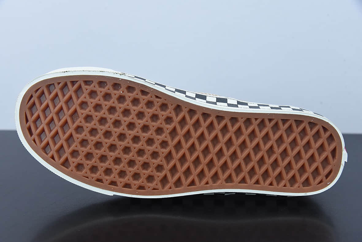 万斯Vans Authentic Era 经典埃拉麻布米黄黑棋盘格子低帮系带复古帆布休闲运动板鞋纯原版本 货号：VN0A5KRD705