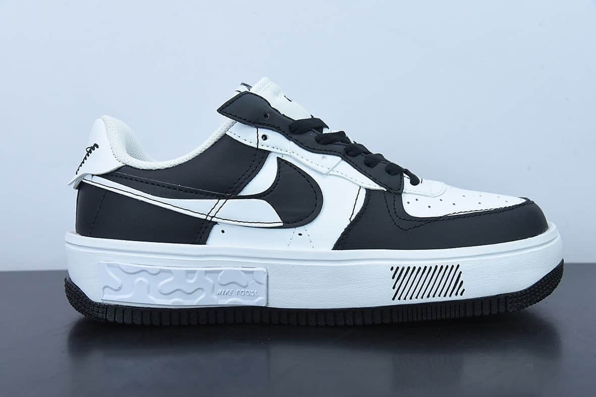 耐克Nike Wmns Air Force 1 FontankaBlackWhiteGrey皮革黑白深灰空军一号丰塔卡系列低帮休闲板鞋纯原版本 货号:CW6688-611