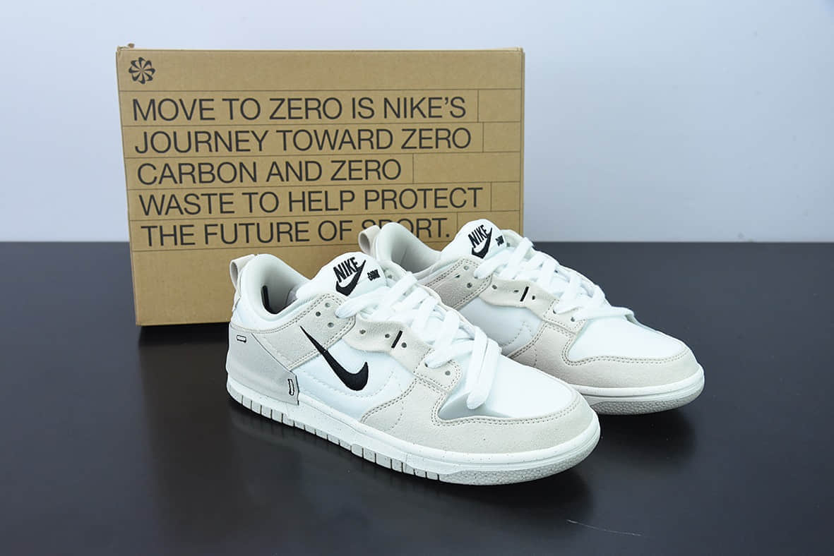 耐克Nike Wmns Dunk Low Disrupt 2Pale Ivory轻量扣篮破坏二代系列解构骨白黑双钩低帮休闲板鞋纯原版本 货号:DH4402-101