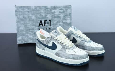 耐克Nike Air Force 1 Low ’07 深蓝岩石配色空军一号低帮休闲板鞋纯原版本 货号:BX5815-535