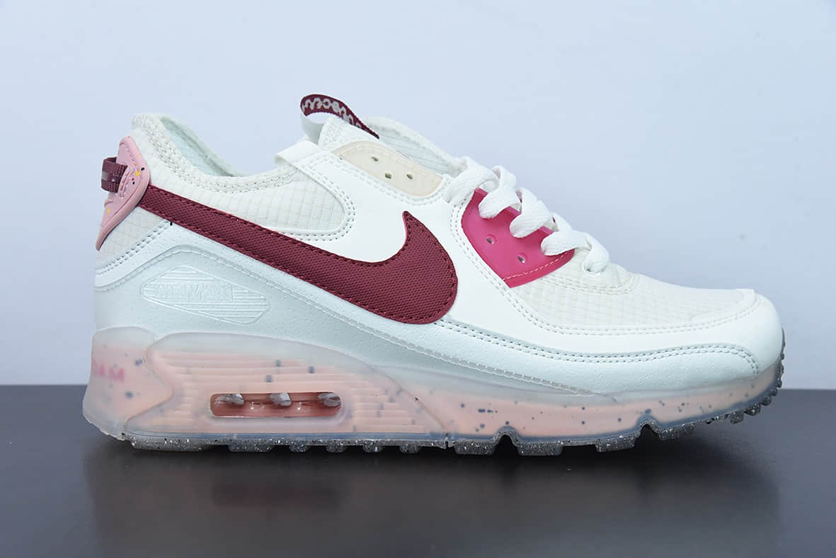 耐克Nike Air Max 90 Terrascape Sail 全新热门款MAX90白红粉气垫跑鞋纯原版本 货号:DC9450-100