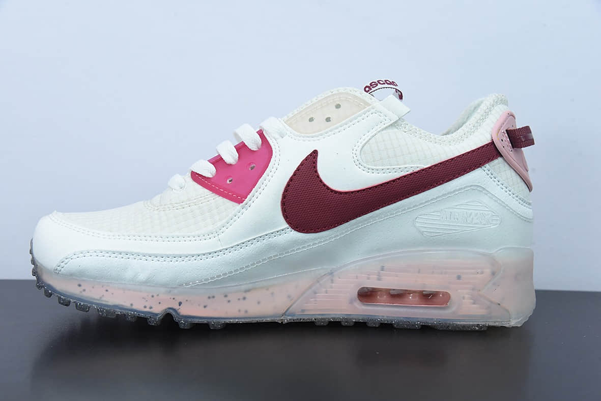 耐克Nike Air Max 90 Terrascape Sail 全新热门款MAX90白红粉气垫跑鞋纯原版本 货号:DC9450-100