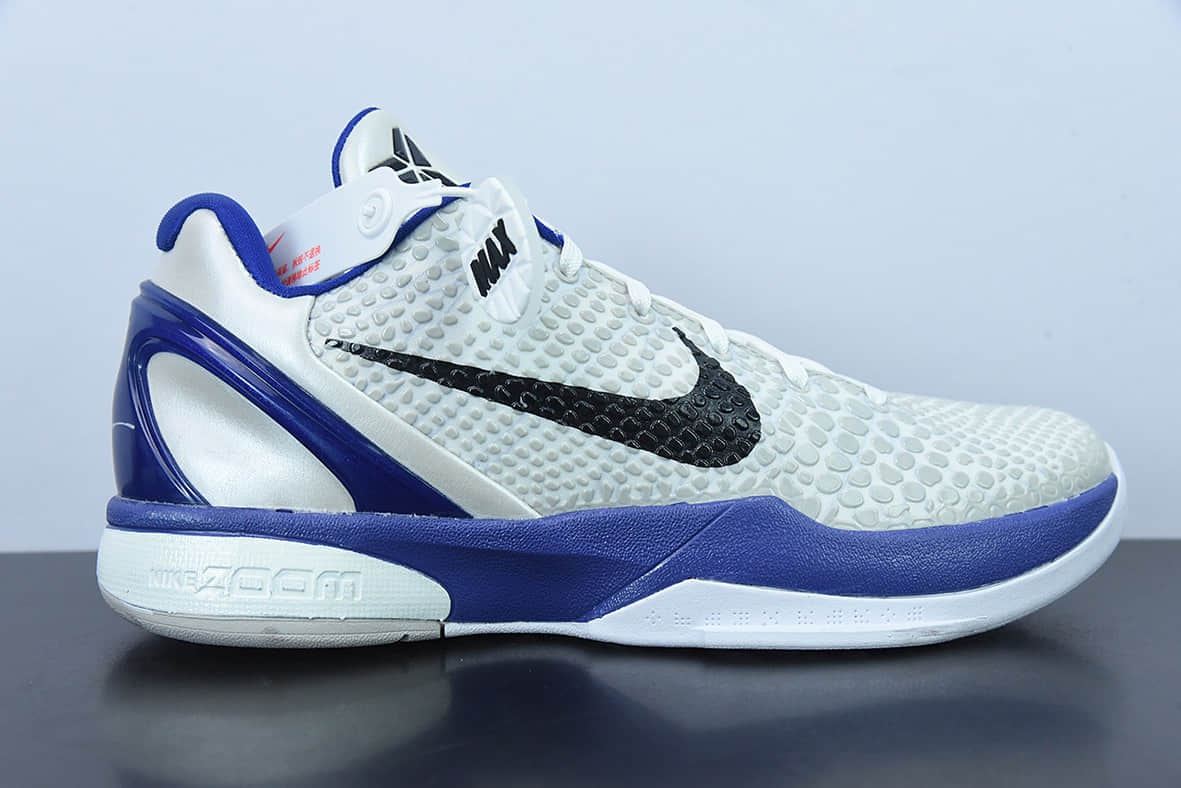 耐克Nike ZOOM KOBE 6 科比6代白黑蓝蛇鳞纹男子实战篮球鞋纯原版本 货号:436311-100