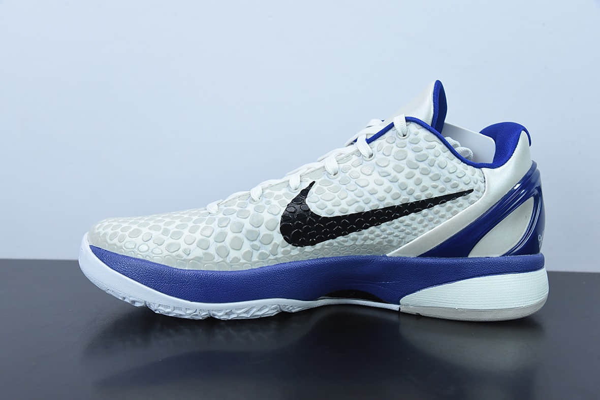 耐克Nike ZOOM KOBE 6 科比6代白黑蓝蛇鳞纹男子实战篮球鞋纯原版本 货号:436311-100