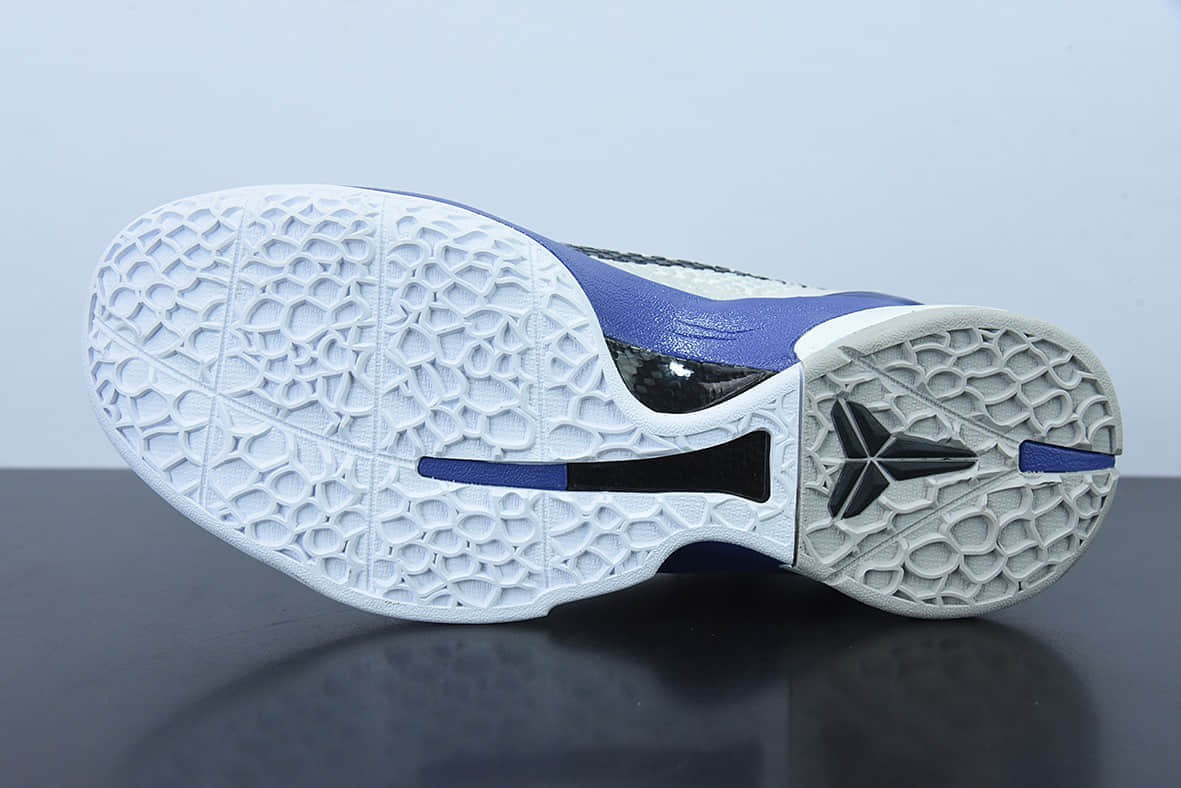 耐克Nike ZOOM KOBE 6 科比6代白黑蓝蛇鳞纹男子实战篮球鞋纯原版本 货号:436311-100