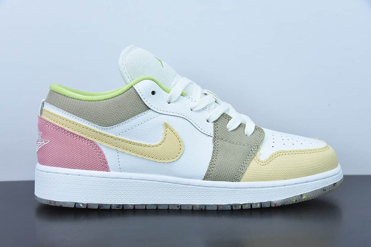 乔丹Air Jordan 1 Low AJ1白粉棕拼接休闲女子低帮文化休闲板鞋纯原版本 货号：DJ0341-100