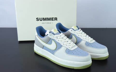耐克Nike Air Force 1 '07 蓝绿布面空军一号低帮休闲板鞋纯原版本 货号:DG2296-025
