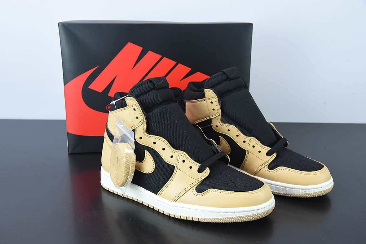 乔丹Air Jordan AJ1 Retro小麦奶茶黑高帮百搭文化篮球鞋纯原版本 货号：555088-202