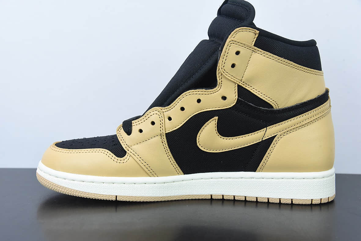 乔丹Air Jordan AJ1 Retro小麦奶茶黑高帮百搭文化篮球鞋纯原版本 货号：555088-202