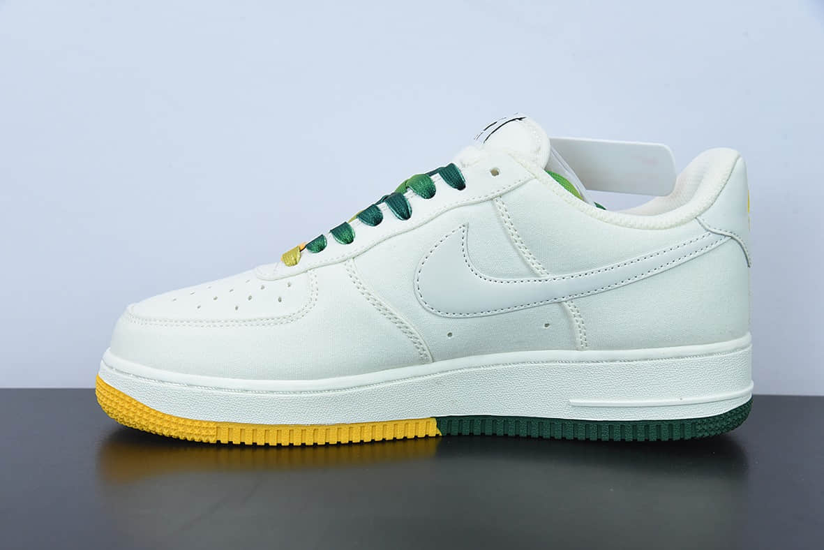 耐克Nike Air Force 1 Low '07 “米黄绿”犹他爵士城市限定低帮布面空军一号休闲板鞋纯原版本 货号:NA2022-006