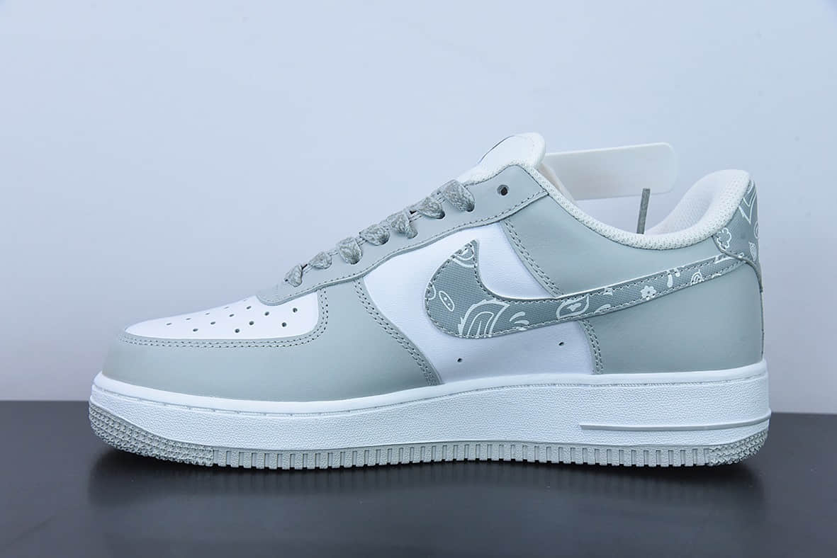 耐克Nike Air Force 1 Low ’07 灰白腰果花配色空军一号低帮休闲板鞋纯原版本 货号:XM6321-736