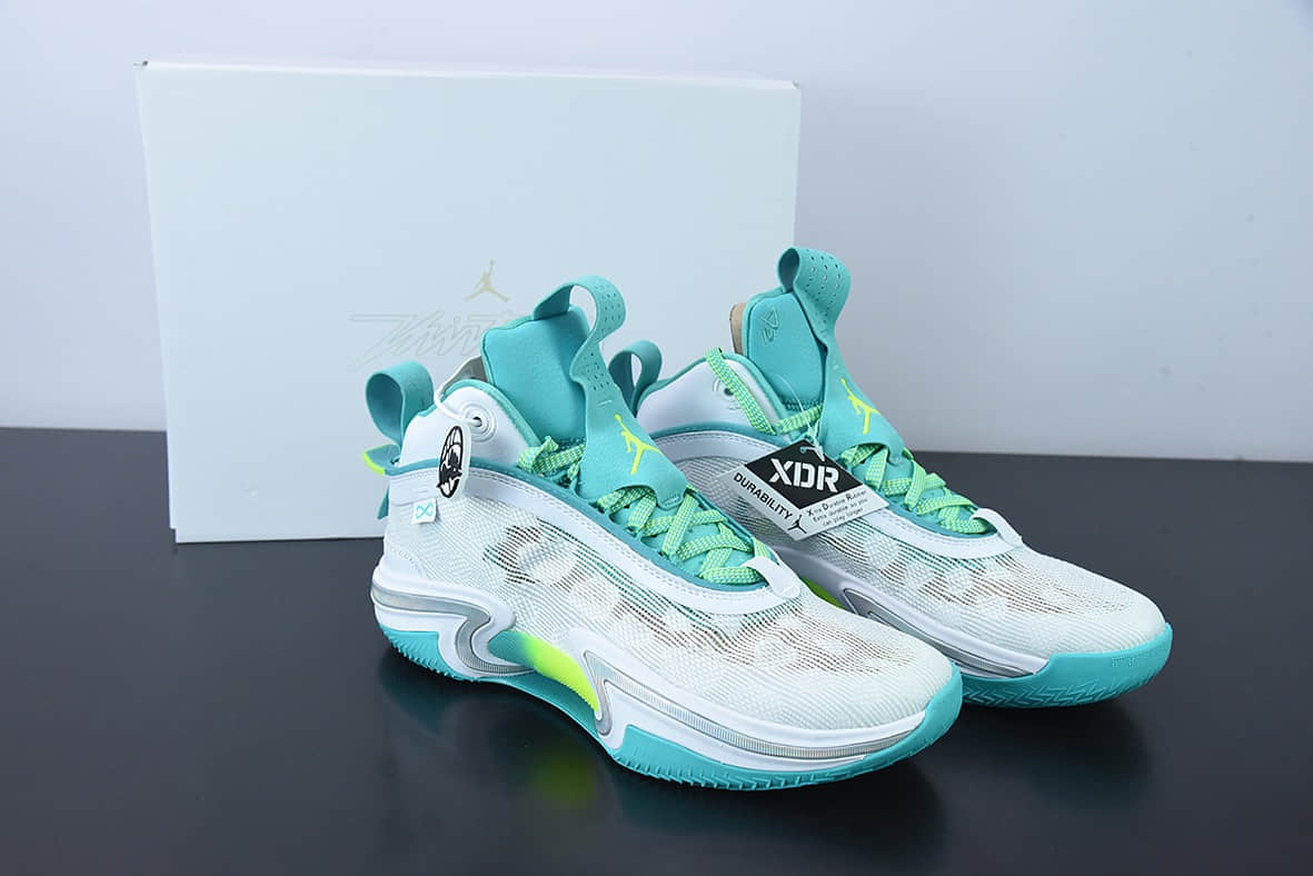 乔丹Air Jordan XXXVI PFGUOAJ36代薄荷绿白郭艾伦中帮镂空缓震科技休闲运动篮球鞋纯原版本 货号:DM0796-107