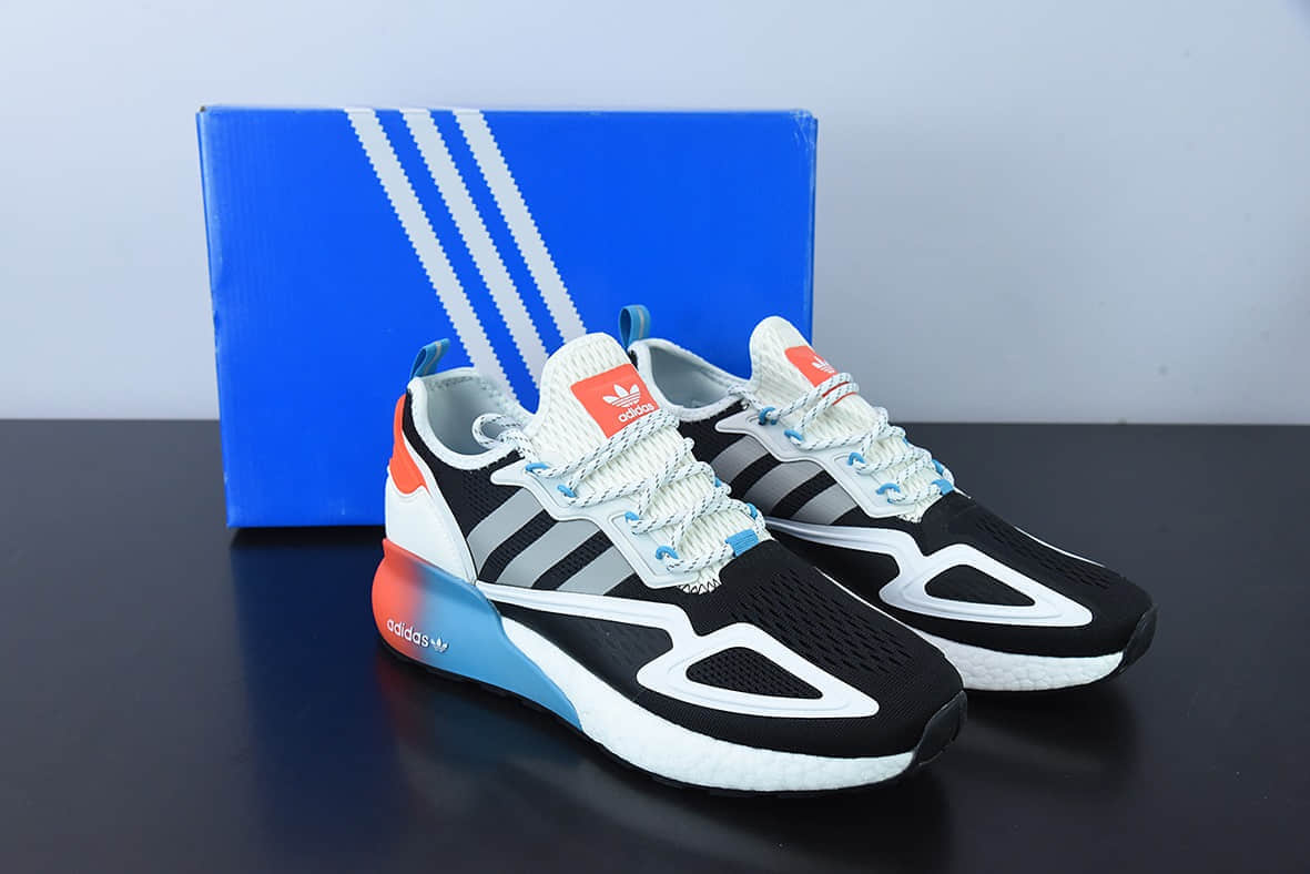 阿迪达斯Adidas Originals ZX 2K Boost 阿迪达斯爆米花黑白橘复古经典运动鞋纯原版本 货号:FY2012
