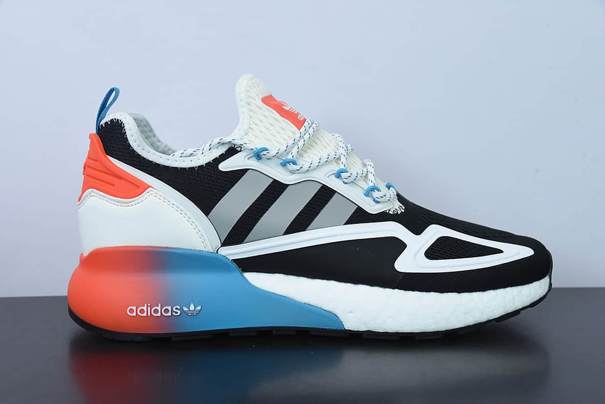 阿迪达斯Adidas Originals ZX 2K Boost 阿迪达斯爆米花黑白橘复古经典运动鞋纯原版本 货号:FY2012