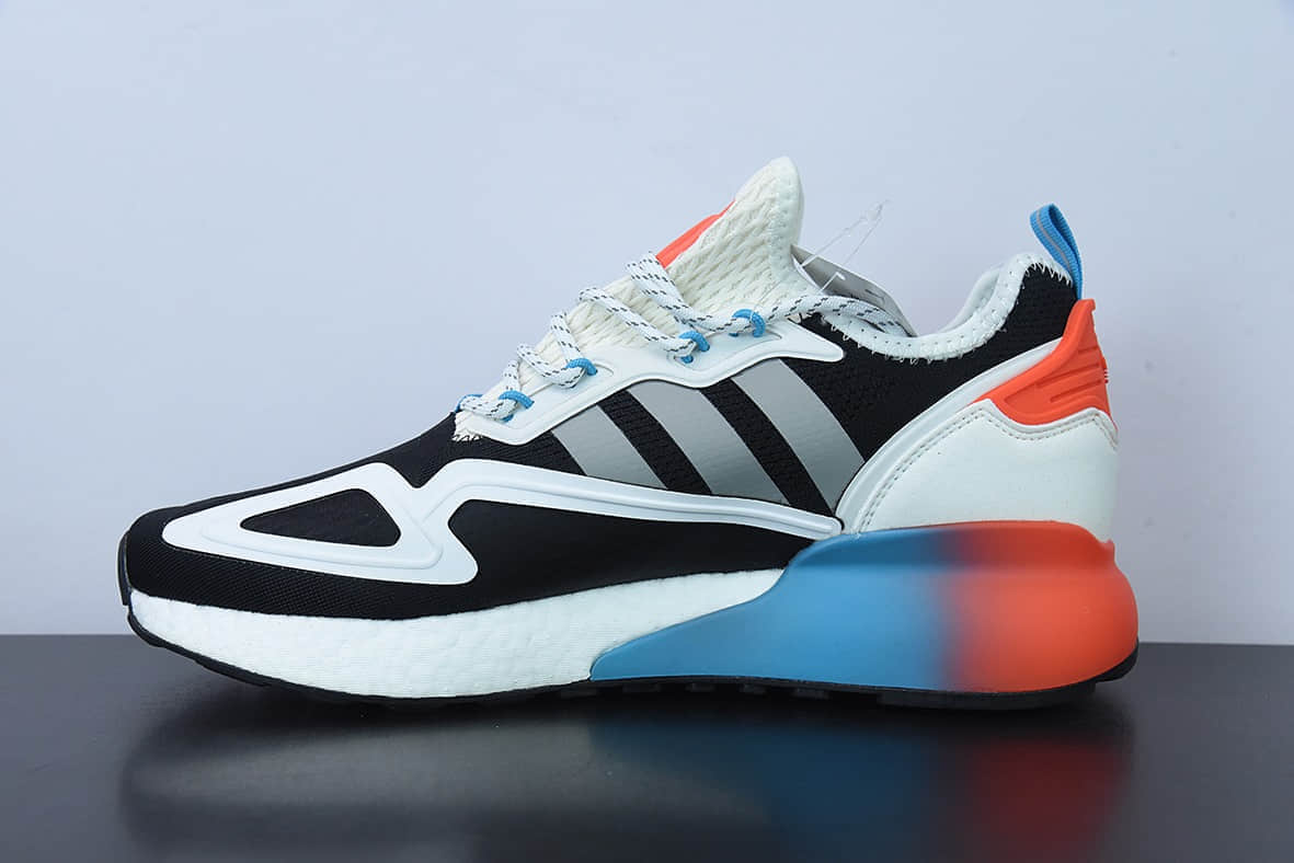 阿迪达斯Adidas Originals ZX 2K Boost 阿迪达斯爆米花黑白橘复古经典运动鞋纯原版本 货号:FY2012